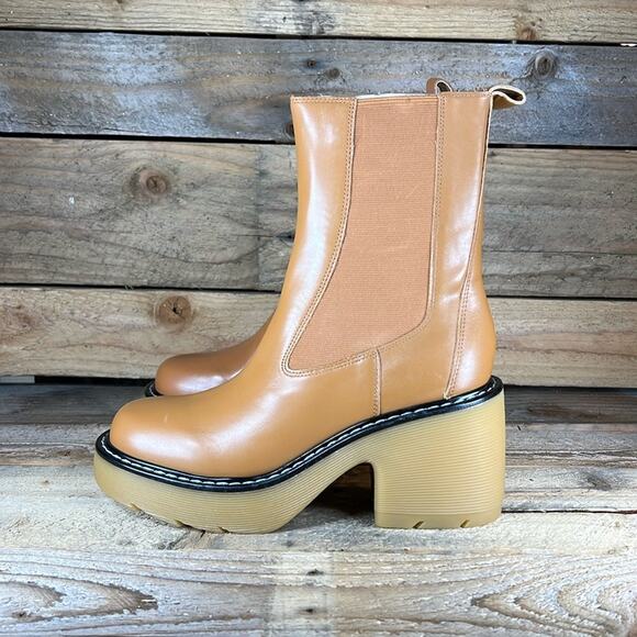 Marc Fisher Fredy Women's Leather Booties - Cognac - 7.5 - New without box - Picture 1 of 8